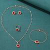 5pcs Women Zircon Set, Luxury Ladies Fashion Casual Bracelets, Necklace, Ring Earrings Zircon Set, Suitable for Daily Wear, Gi