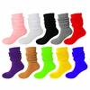 Slouch Socks Cotton Scrunch Knee High Extra Long and Heavy Socks Casual Solid^