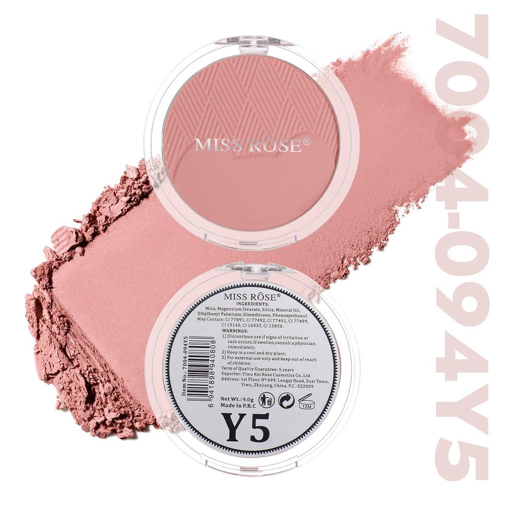 MISS ROSE Round Texture Blush Palette Waterproof Non Smudge Natural