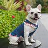 Denim Kirsche Hund Denim Kleid Latzkleid Welpenkleidung mit Leine Spaziergang Training