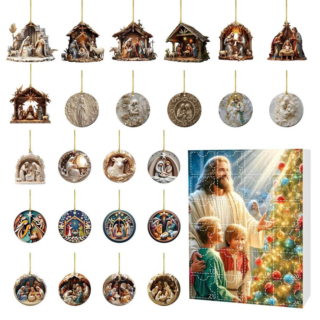 

Easter Calendar Blind Box Acrylic Hanging Ornament For Holiday Gift Decor Style J
