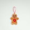 Blush Gingerbread Man Christmas Tree Ornaments - Hanging Party Scene Decorations with Holiday Letter Pendant