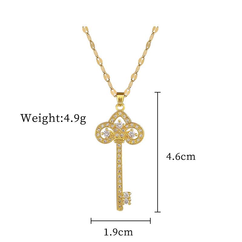 Lucky Necklace Women'S Copper Micro-Inlaid Real Gold Electroplating Simple And Exquisite Clavicle Chain Neck Chain