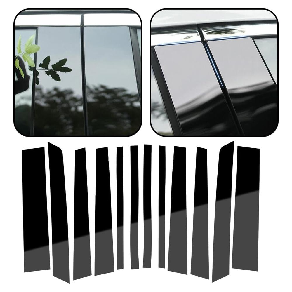 

12PCS Black Pillar Posts Covers Door Trim For RANGE ROVER HSE 2002-2012