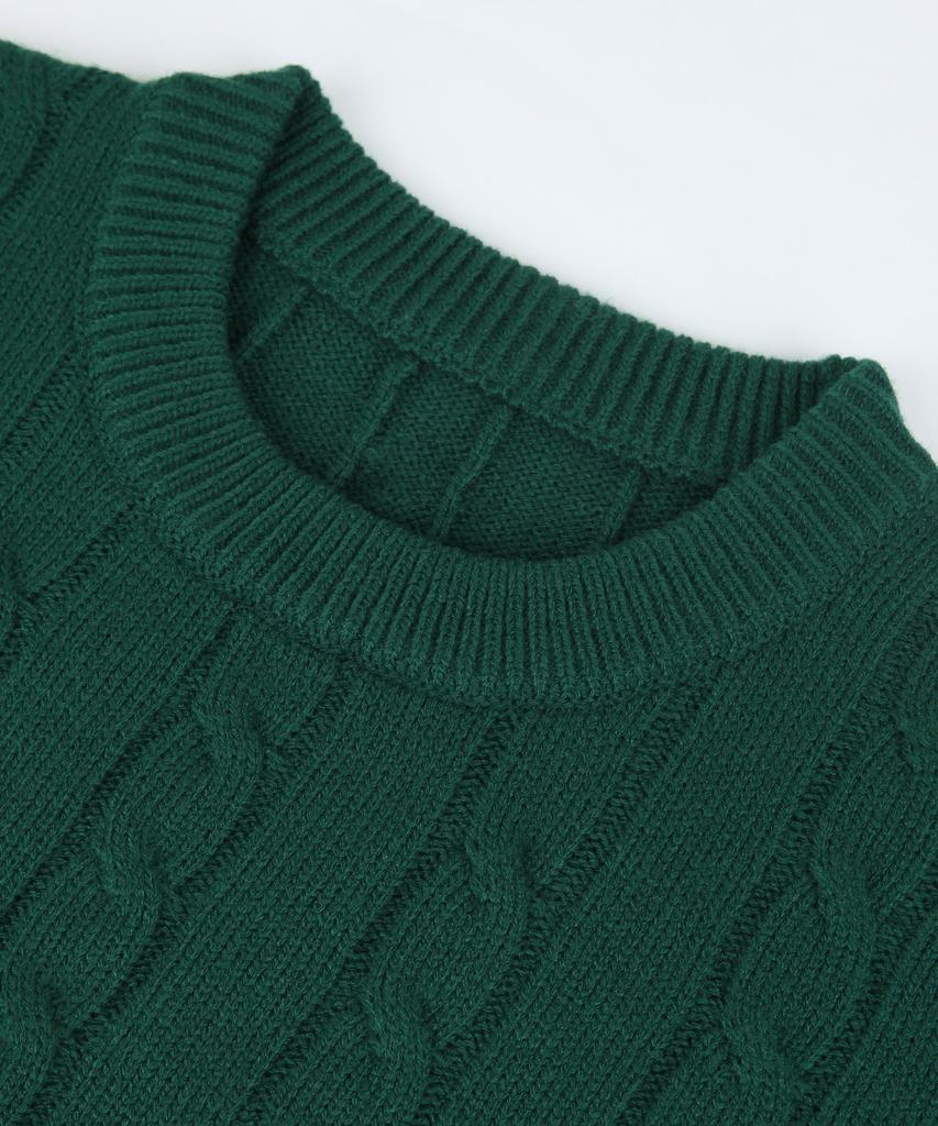 ORIGINALDAY Oversized Round Cable Knit Green