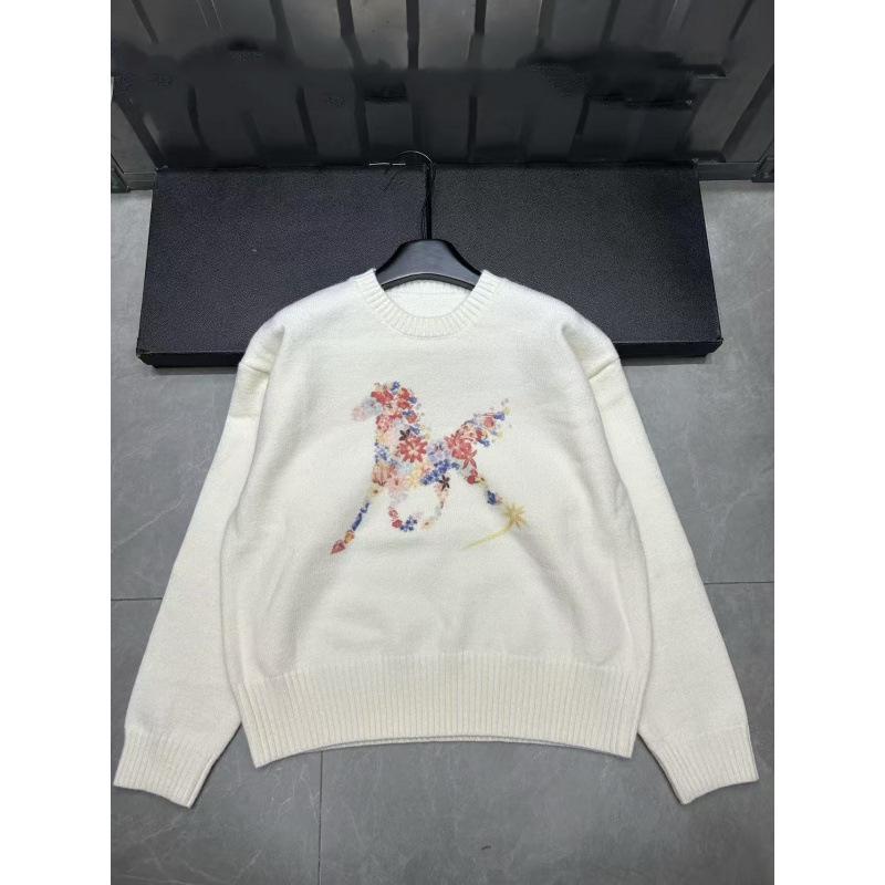 2025 Winter Colorful Jacquard Round Neck Knit Pullover - Long Sleeve Age-Reducing Casual Top