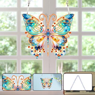 Acryl Diamant Kunst Hängen Anhänger Libelle Schmetterling Einseitige Diamant Malerei Hängen Anhänger Baum Kristall Hängen Dekor