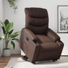 Recliner Chair with Lift Assistance Brown Faux Leather