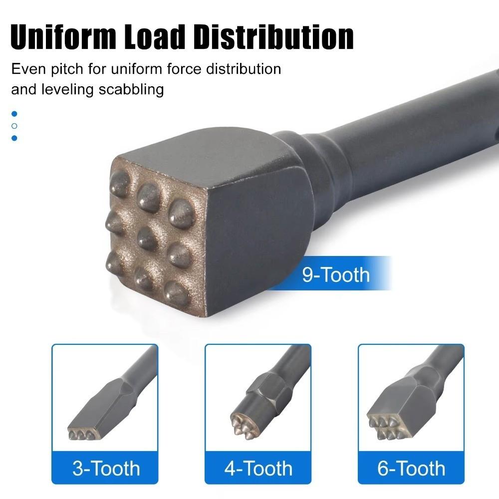 3/4/6/9 Tooth Electric Concrete Bushing Head Round Handle Electric Hammer Chisel Drill Concrete Bushing Head Cement Floor Chisel