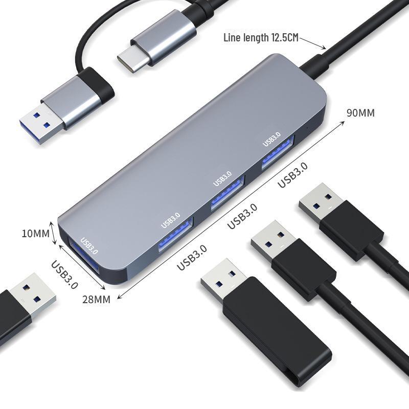 4-v-1 Vysokorychlostní USB-C Hub pro Huawei & Apple MacBook