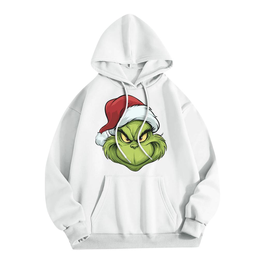 Women's Fashion Christmas Printed Casual Hooded Sweatshirt With Pockets