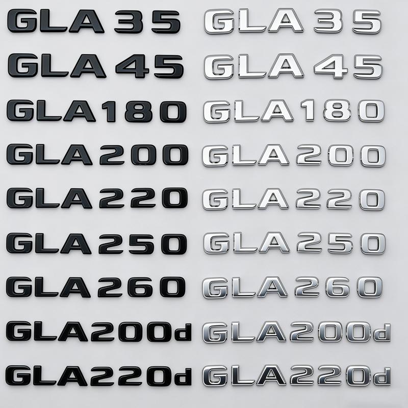 

Car Tail Trunk Letters Logo Emblem Badge Sticker For GLA Class 4MATIC X156 H247 45 GLA250 GLA200 GLA220d GLA250e GLA180 серебряный