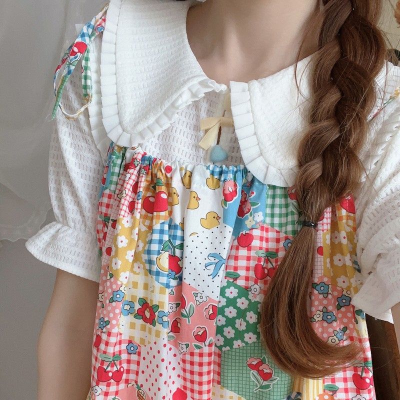 Floral Suspender Dress Women's Summer New Sweet Age Reduction Unique Super Good-looking Splicing Lace Long Skirt