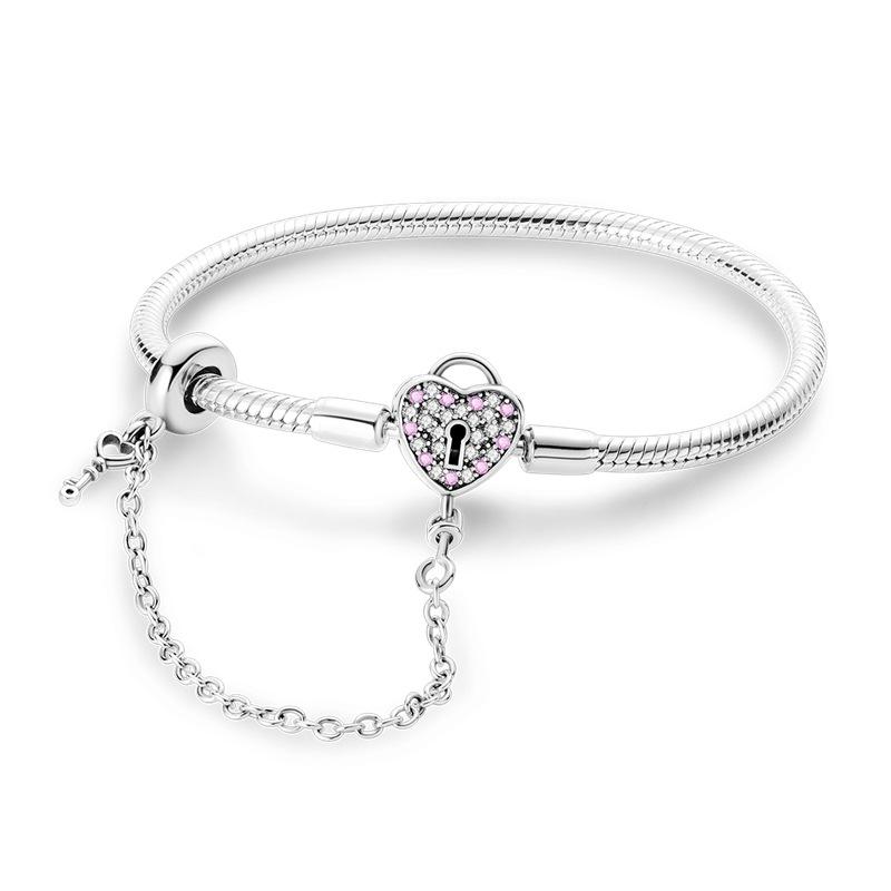 Original Copper-plated S925 Silver Bracelet Clover Dream Catcher Snake Bone Chain Pendant American Bracelets