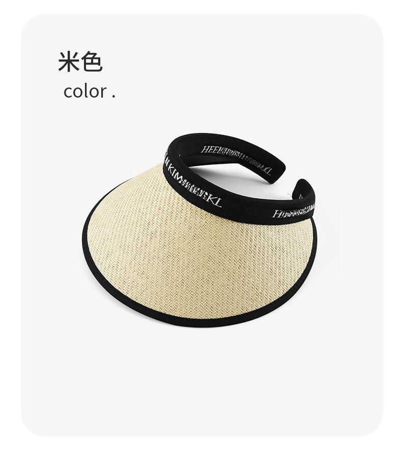 Straw empty hat women's summer foldable sun hat topless peak hat vinyl sunshade sunscreen hat outdoor