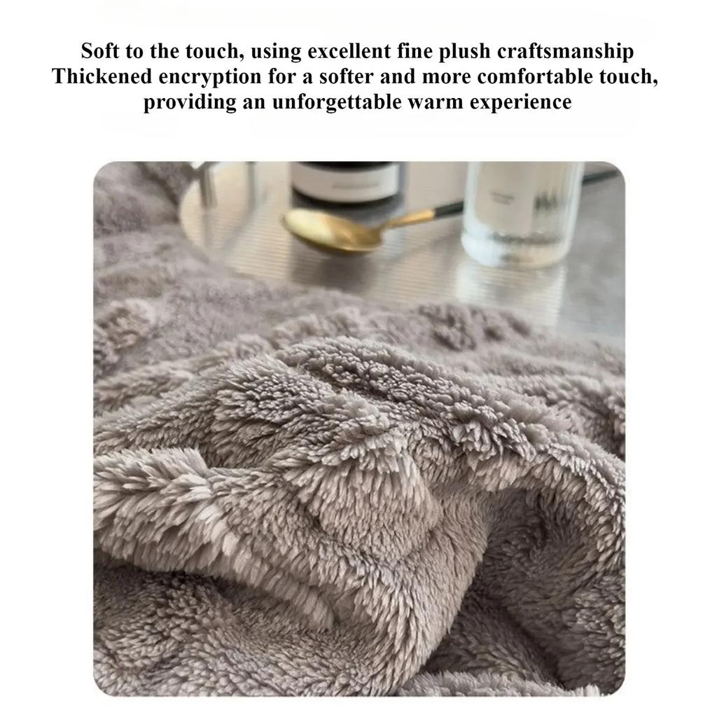 1pc Cozy All-Season Blanket Thick Carved Flannel Bedding Warm Comfortable and Soft Blanket Machine Washable Blankets for Beds