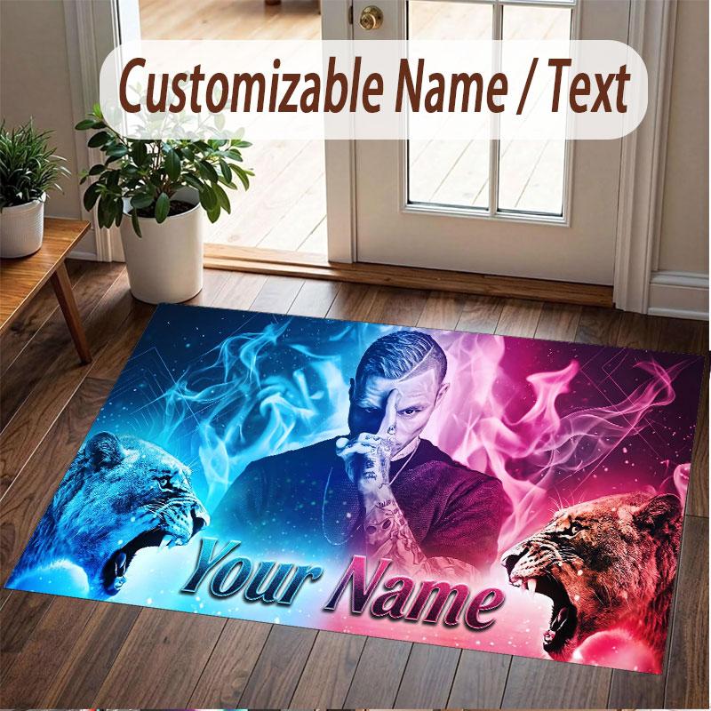 Custom Name Crystal Velvet Rug,Kontra K Comfortable Anti Slip Floor Mat For Room Decoration