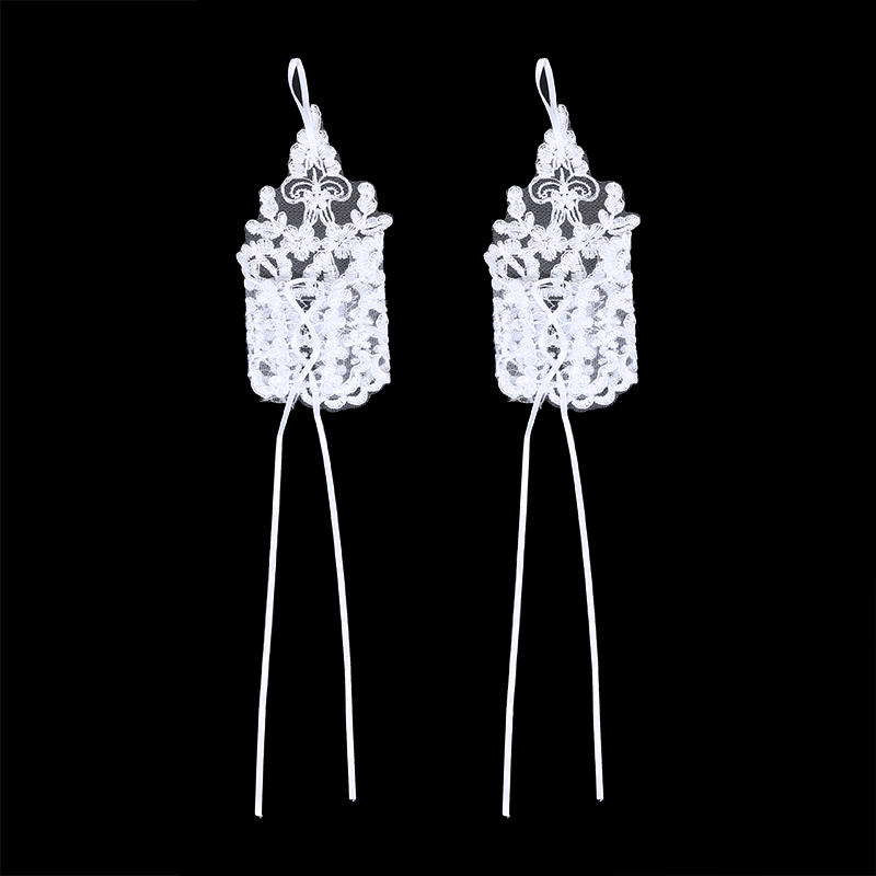 

Элегантные кружевные свадебные перчатки без пальцев Женские модные короткие перчатки для свадебной вечеринки, оперы, выпускного бала, Хэллоуина One Size белый