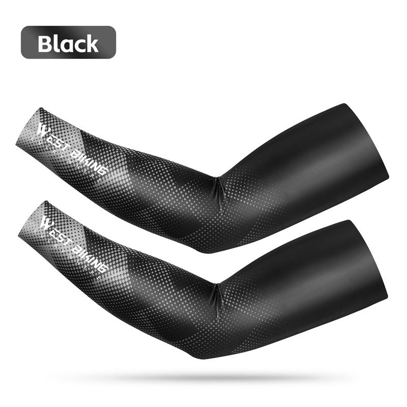 WEST BIKING Mangas para Ciclismo Tejido de Hielo Protector Solar Anti-UV Manga para Correr Ciclismo Deporte al Aire Libre Calentadores de Brazos para Ciclismo Hombres Mujeres