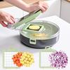 Vegetable Chopper, Pro Onion Chopper with 9 Blades, Kitchen Vegetable Slicer Chop with Round Basin, Cheese Slicer,  Carrot Chopper With Container