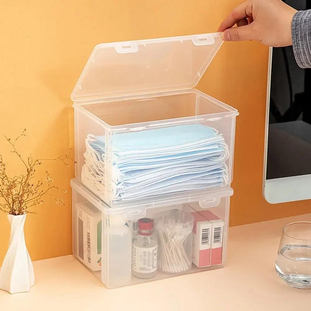 Transparent Large Capacity Mask Storage Box Household Mask Nose Medicine Storeage Compartment