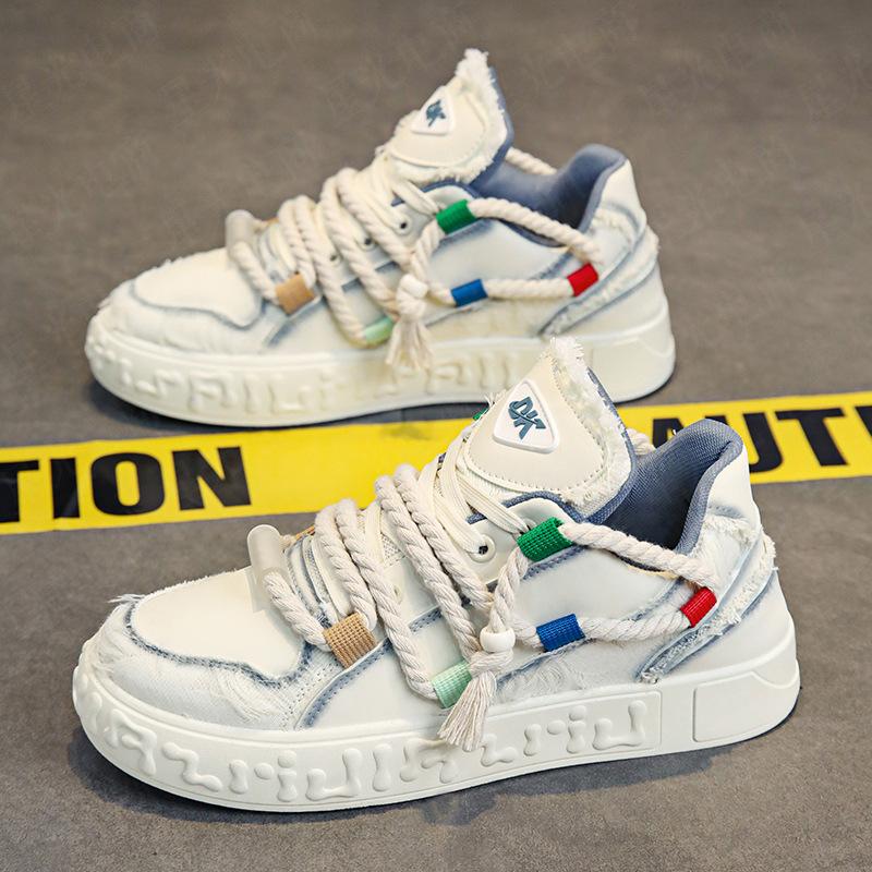 Men's shoes 2025 new thick-soled heightening casual board shoes men's niche design sports trendy shoes versatile little white shoes