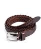 Waildeubeuligseu Cl Woven Leather Belt (Dark Brown)