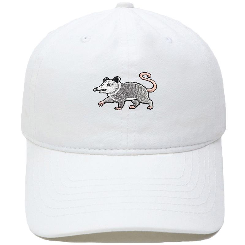 New cartoon possum embroidered baseball cap washed retro dad hat personalized men's and women's leisure sports hat
