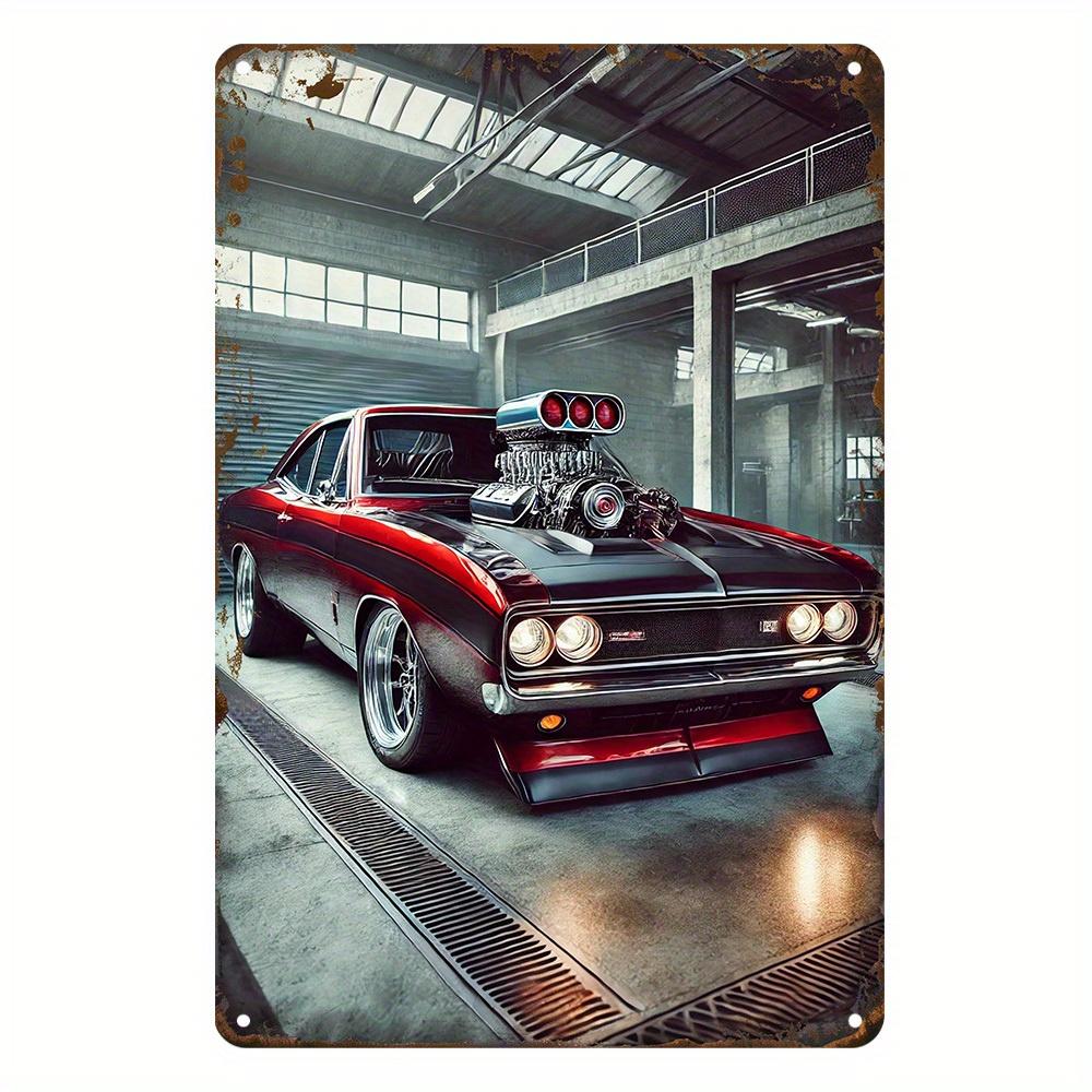 Modified Muscle Sports Car Metal Tin Wall Sign for Room Decoration Home Restaurant Bar Cafe Garage Decoration