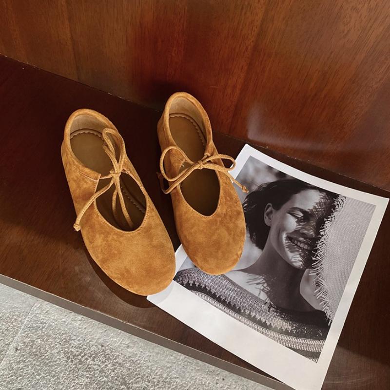 Schnür-Mary-Jane-Flats für Damen, runde Spitze, bequem, elegant, Ballerinas, Damen, Schleife, flache Freizeitschuhe