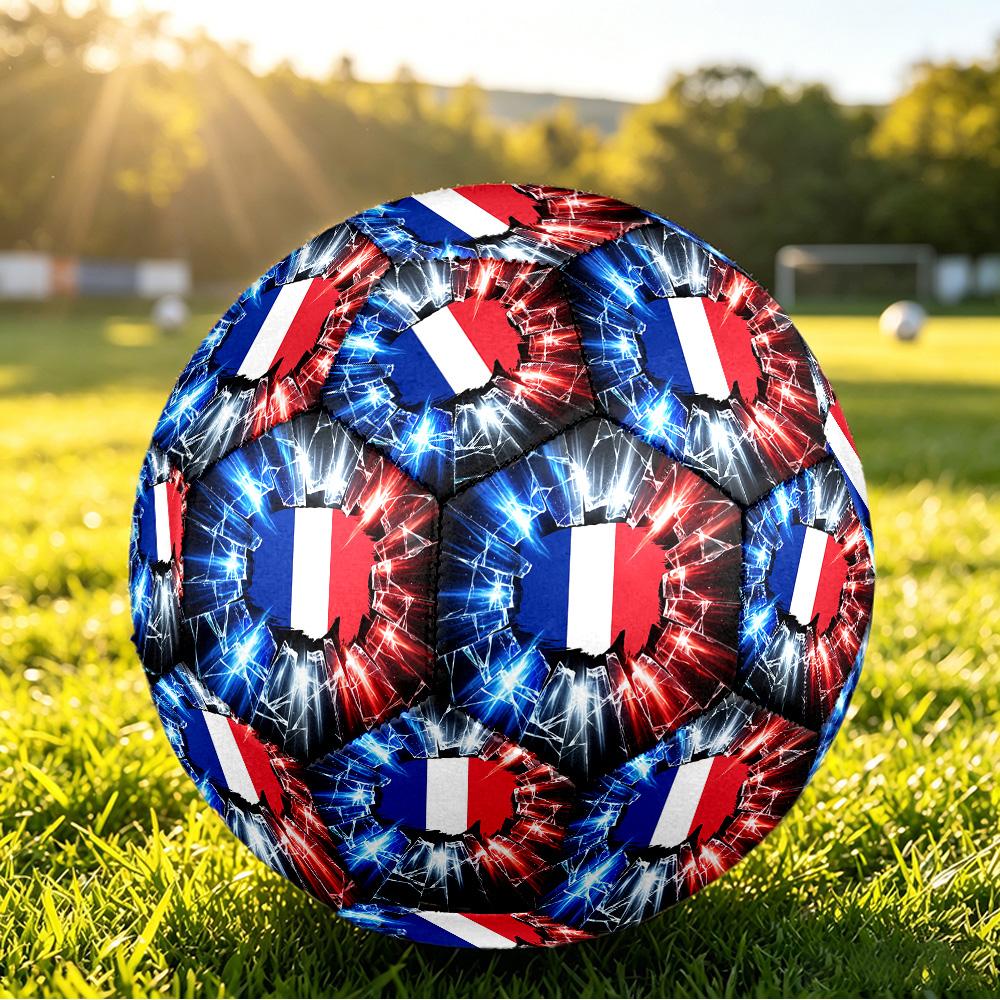 France Football Printed Size 5 Soccer Ball Wear Resistant Standard Adult Training Football Fan Gift for Indoor Outdoor Match Sports