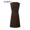 PORTS Sleeveless A-Line Wool Blend Dress