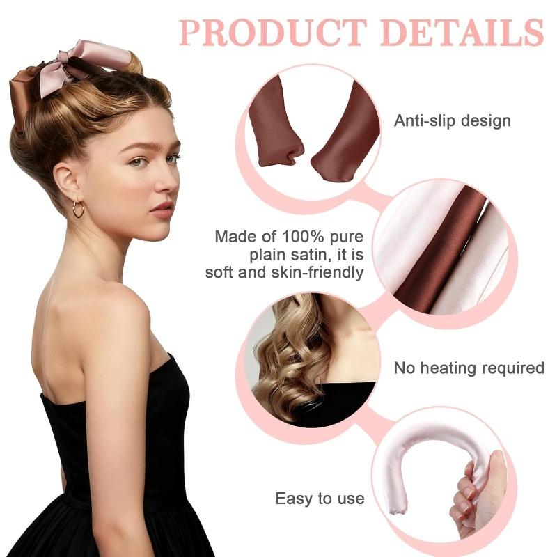 Lazy 26cm No-Heat Curling Iron Set Rubber Six Colors Six-Piece Hair Roller Kit Women Sleep Without Heat Curling Iron Satin