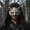 Gothic Masquerade Mask Halloween Ram Horn Demon Mask, Horror Devil Half Face Lightweight for Cosplay Costume Party Comfortable