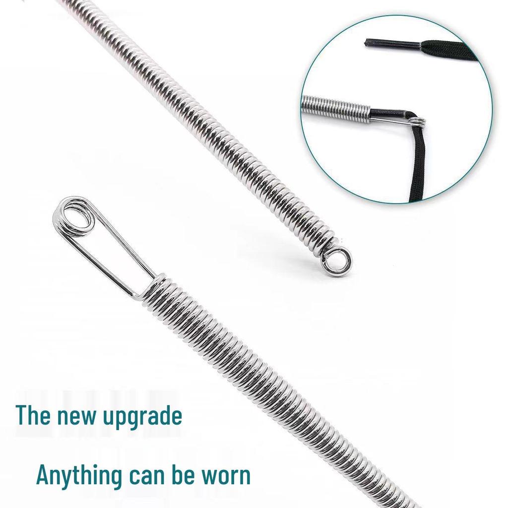 Bendable Spring Multi-purpose Threading Tool for Eyelets and Elastic Laces