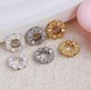 18K Gold-Filled Zircon Lace Spacer for DIY Jewelry - Large-Hole Beaded Bracelet Accessories