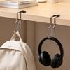 2Pcs Stainless Steel Desk Side Hook Adjustable School Bag Holder Cute Desk Bag Hook  Desk Side Use