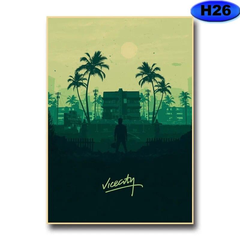 Modern heminredning Målning HD-utskrifter Videospelsaffischer Kraftpapper Vintageaffisch Väggdekor Rum Bar Café Inredning