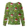 Women's Casual Fashion Long Sleeve Standing Collar Single Breasted Christmas Print Workwear Jacket Tops
