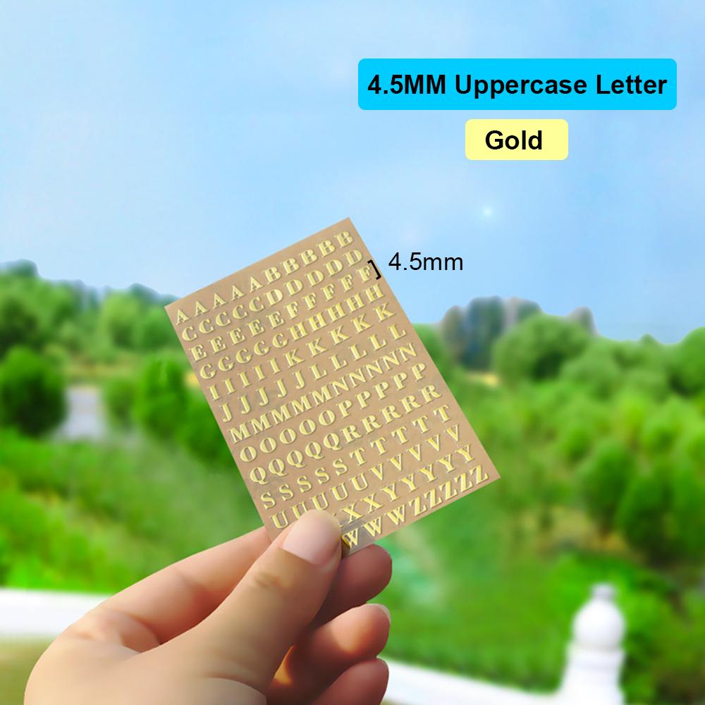 Silicone world 2-9mm Alphabet Letters Numbers Decor Stickers Gold Silver Epoxy Resin Filler For DIY Silicone Molds Craft Making
