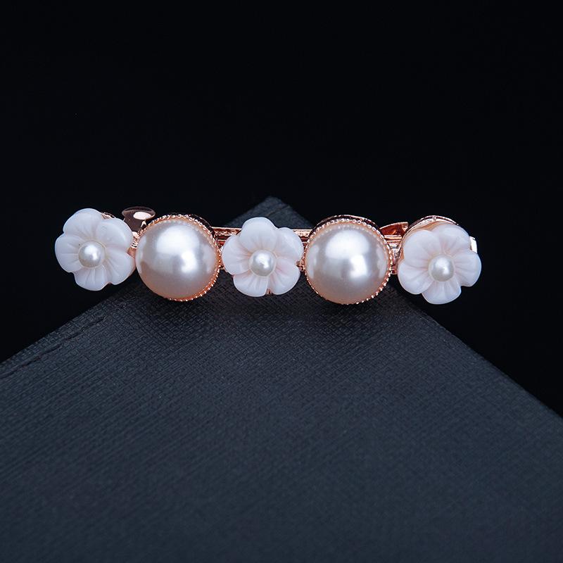 Hair Accessories Rhinestone Bow Hair Clip, Adult Pearl Horizontal Clip, Ponytail Clip, Top Clip, Spring Clip, Small Pearl Hair Clip
