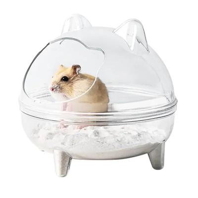Hamster Tuvaleti Çinçilla Banyo Evi Altın Hamster Banyo Tamamen Şeffaf Görüş Alanı Gerbil Diğer Küçük Hamsterlar için Dökülmeye Karşı