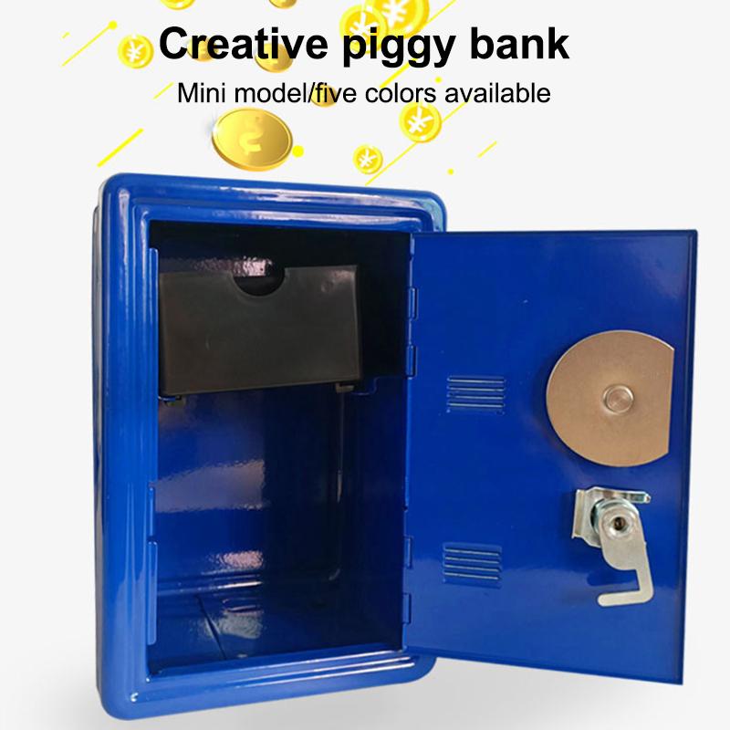 Frcctre Kids Safe Bank, Money Box With Coin Tray, Mini Locker Small Safe Storage Box Piggy Bank With Combination Lock And Key