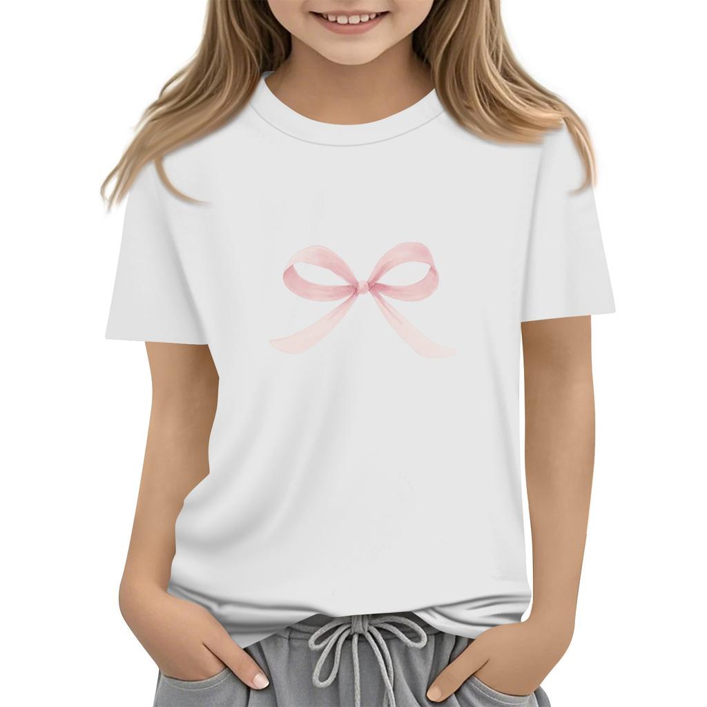 Children's Daily Casual Short-sleeved Printed Tops T-shirt