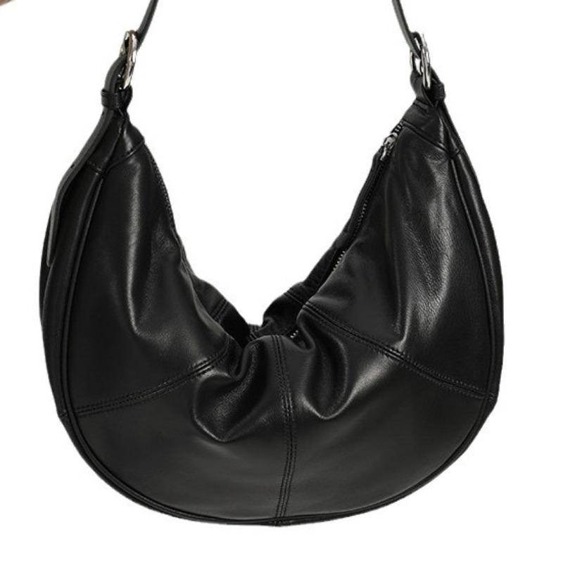 Leather women's bags, cloud bags, women's bags, niche design, underarm bags, large-capacity messenger bags, women's versatile bags