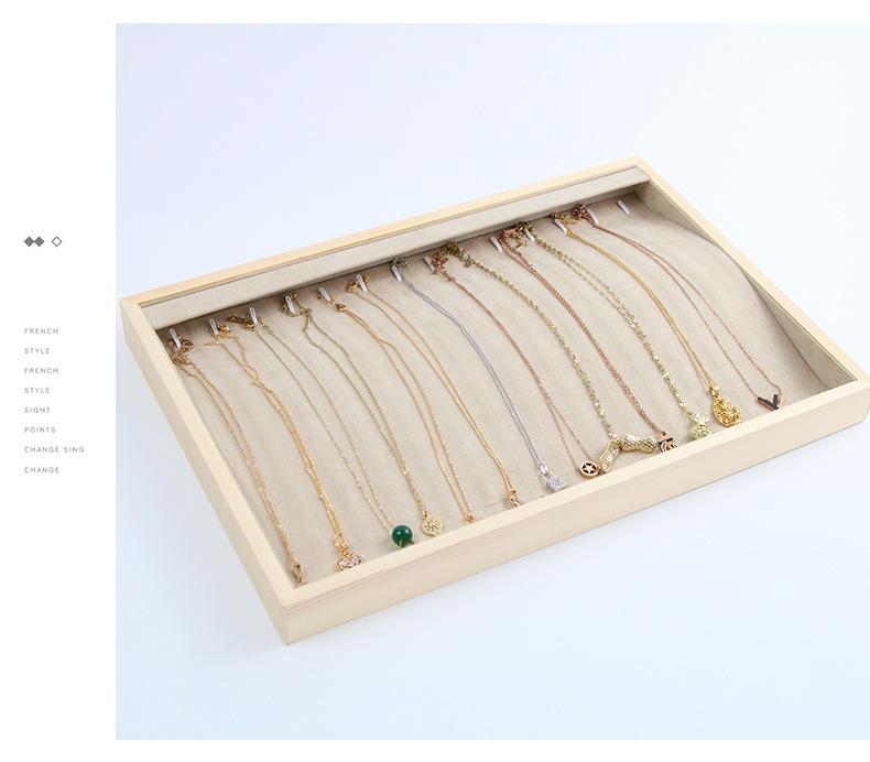 Minimalist Solid Wood Jewelry Display Tray for Rings, Necklaces, Bracelets, Watches, and Bangles