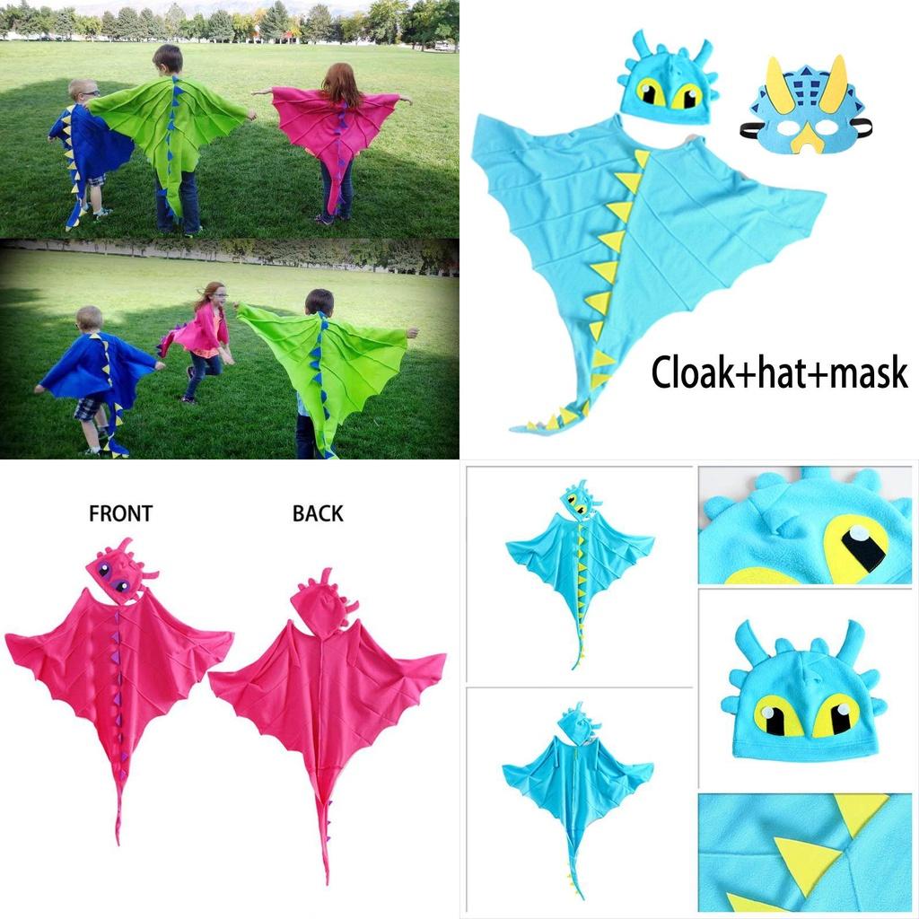 Enchanting Dragon Cloak With Hat Toothless Dragon Costume Cape Perfect For Anime Cosplay