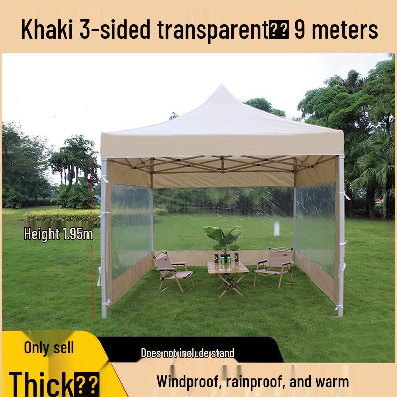 Transparent Tent Side Panel: Windproof & Waterproof Outdoor Canopy Enclosure with Thick Fabric and Durable Edging