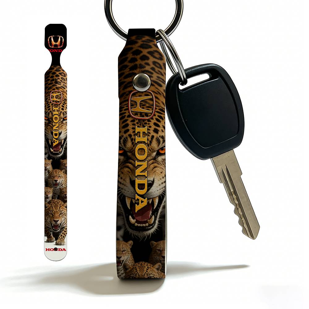 For Honda High Quality PU Leather Moto Keychain Vintage Style Key Pendant For Scooter Motocross aia256