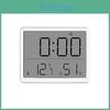Lcd Alarm Digital Modern Clock Easy Read Humidity Temperature Display Multifunction Thermometer Hygrometer Desktop Clock Birthday Gift